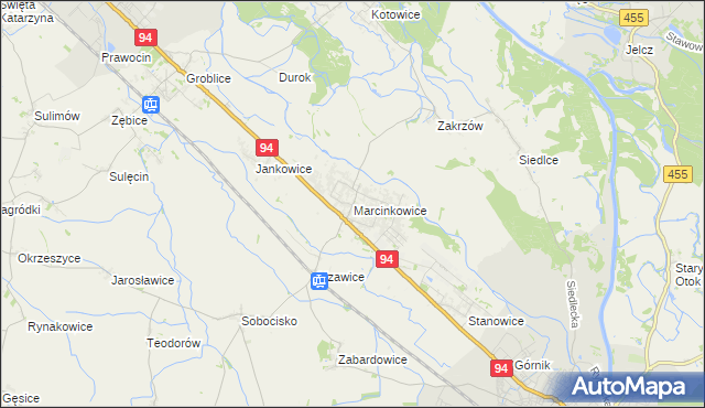 mapa Marcinkowice gmina Oława, Marcinkowice gmina Oława na mapie Targeo