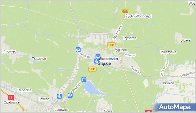 mapa Miasteczko Śląskie, Miasteczko Śląskie na mapie Targeo