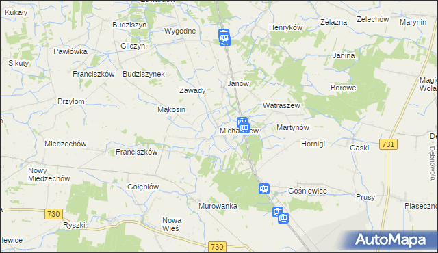 mapa Michalczew, Michalczew na mapie Targeo