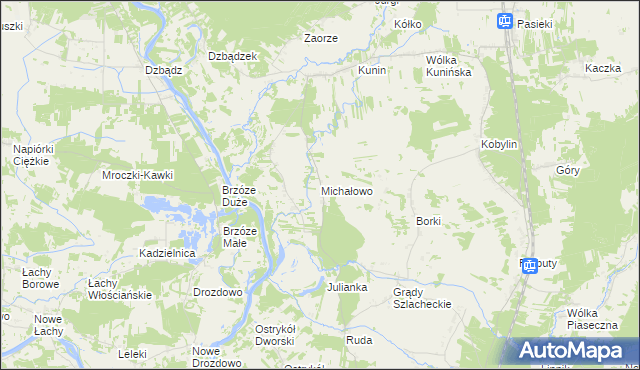 mapa Michałowo gmina Goworowo, Michałowo gmina Goworowo na mapie Targeo