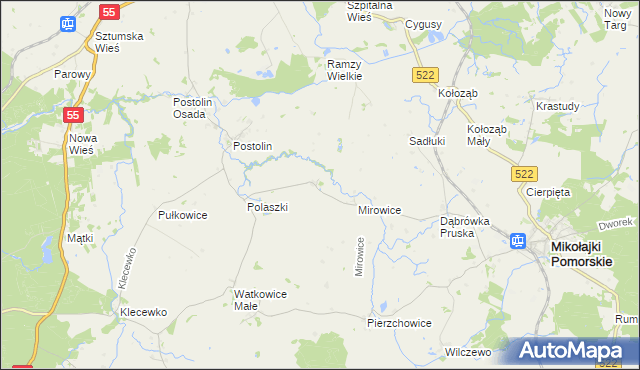 mapa Michorowo, Michorowo na mapie Targeo