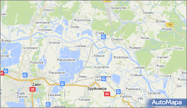 mapa Miejsce gmina Spytkowice, Miejsce gmina Spytkowice na mapie Targeo