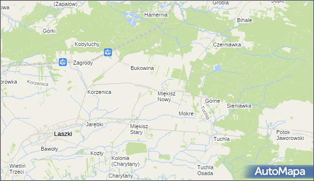 mapa Miękisz Nowy, Miękisz Nowy na mapie Targeo