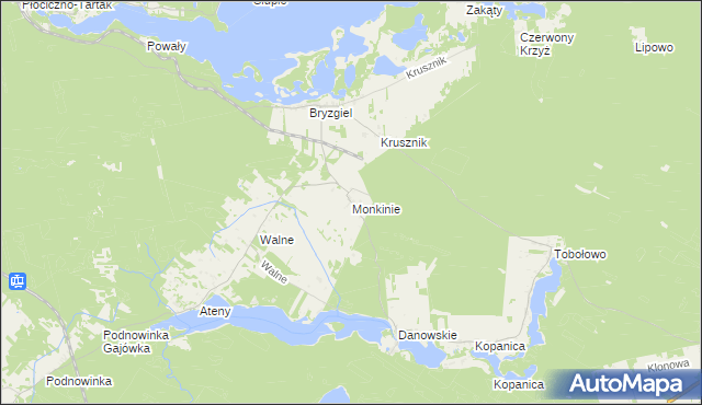 mapa Monkinie, Monkinie na mapie Targeo
