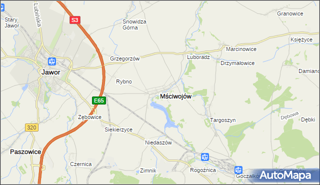 mapa Mściwojów, Mściwojów na mapie Targeo