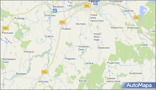 mapa Muławski Dwór, Muławski Dwór na mapie Targeo