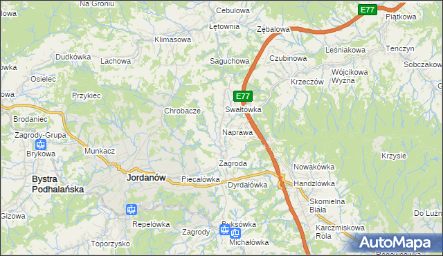 mapa Naprawa, Naprawa na mapie Targeo