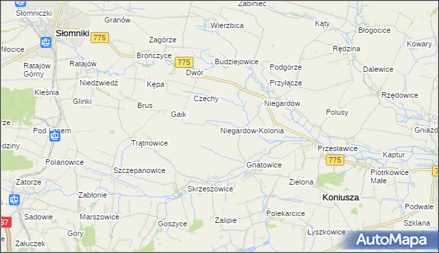 mapa Niegardów-Kolonia, Niegardów-Kolonia na mapie Targeo