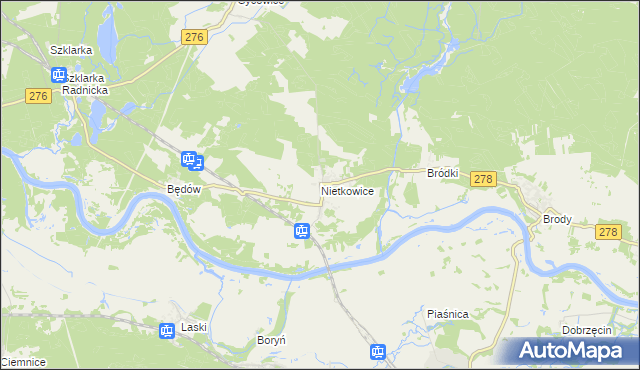 mapa Nietkowice, Nietkowice na mapie Targeo