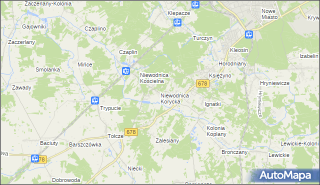 mapa Niewodnica Korycka, Niewodnica Korycka na mapie Targeo