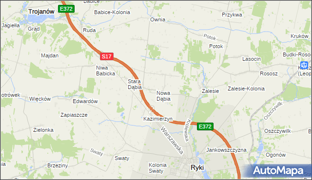 mapa Nowa Dąbia, Nowa Dąbia na mapie Targeo