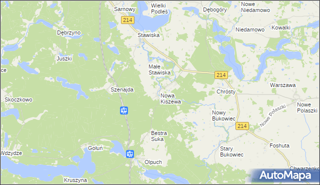 mapa Nowa Kiszewa, Nowa Kiszewa na mapie Targeo
