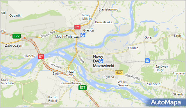 mapa Nowy Dwór Mazowiecki, Nowy Dwór Mazowiecki na mapie Targeo