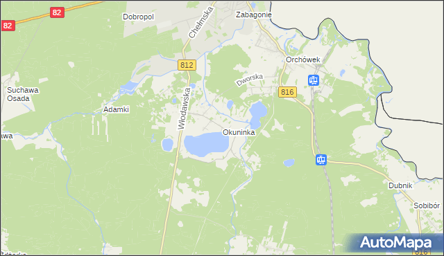 mapa Okuninka, Okuninka na mapie Targeo