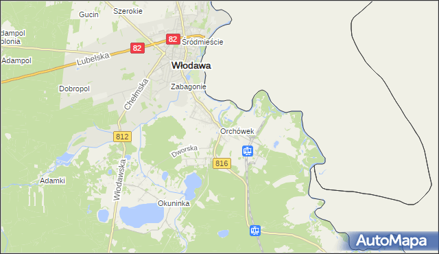 mapa Orchówek gmina Włodawa, Orchówek gmina Włodawa na mapie Targeo