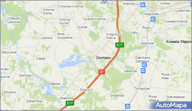 mapa Orońsko, Orońsko na mapie Targeo