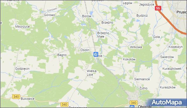 mapa Osola, Osola na mapie Targeo