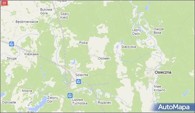 mapa Osówek gmina Osieczna, Osówek gmina Osieczna na mapie Targeo