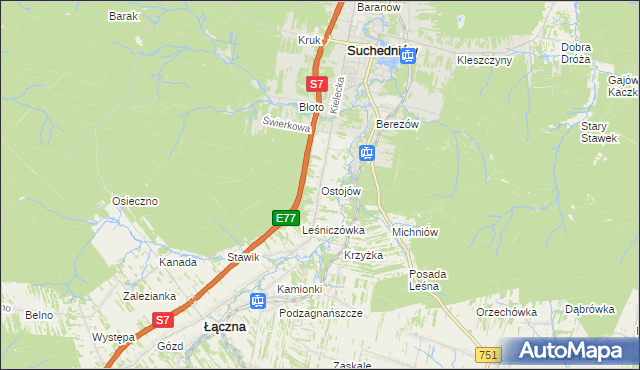 mapa Ostojów, Ostojów na mapie Targeo