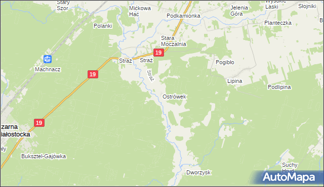 mapa Ostrówek gmina Sokółka, Ostrówek gmina Sokółka na mapie Targeo