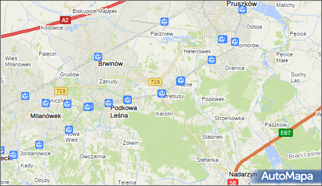 mapa Otrębusy, Otrębusy na mapie Targeo