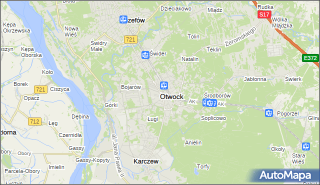 mapa Otwock, Otwock na mapie Targeo