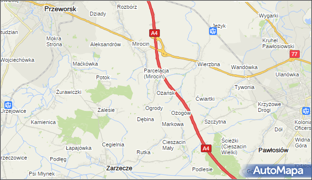 mapa Ożańsk, Ożańsk na mapie Targeo