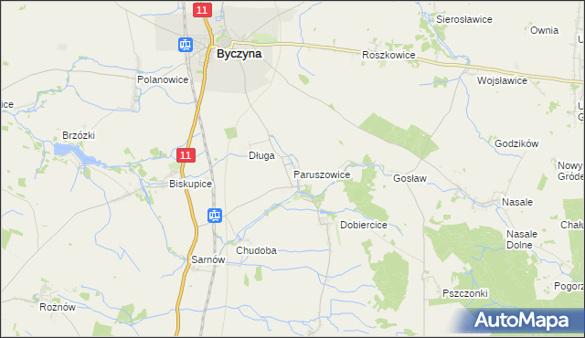 mapa Paruszowice, Paruszowice na mapie Targeo