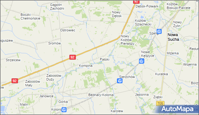 mapa Patoki gmina Nieborów, Patoki gmina Nieborów na mapie Targeo