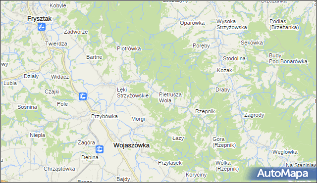 mapa Pietrusza Wola, Pietrusza Wola na mapie Targeo