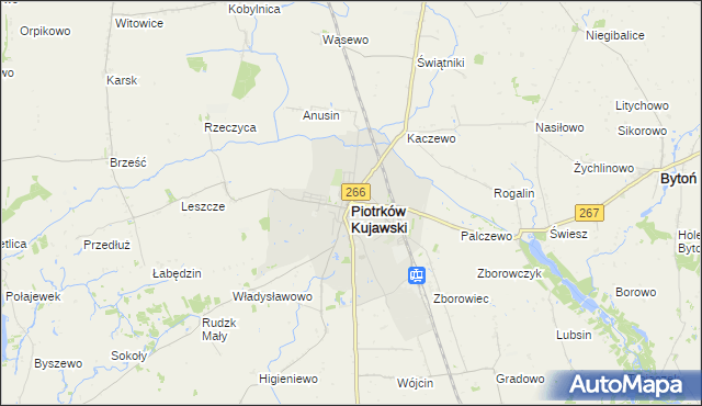 mapa Piotrków Kujawski, Piotrków Kujawski na mapie Targeo