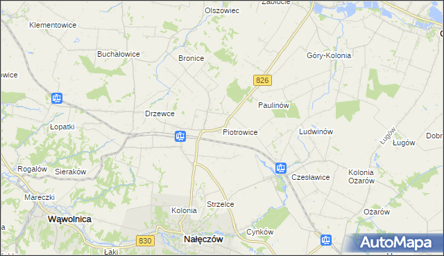 mapa Piotrowice gmina Nałęczów, Piotrowice gmina Nałęczów na mapie Targeo