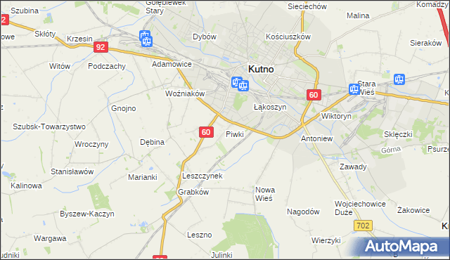 mapa Piwki, Piwki na mapie Targeo