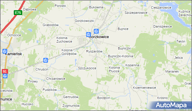 mapa Plucice, Plucice na mapie Targeo