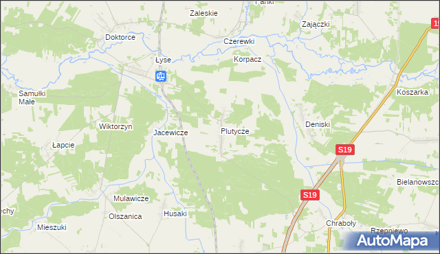 mapa Plutycze, Plutycze na mapie Targeo