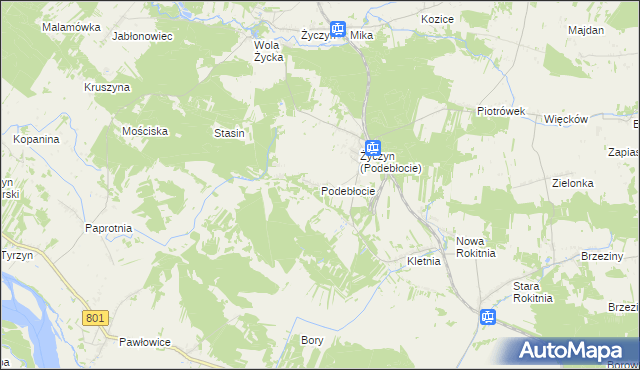 mapa Podebłocie, Podebłocie na mapie Targeo