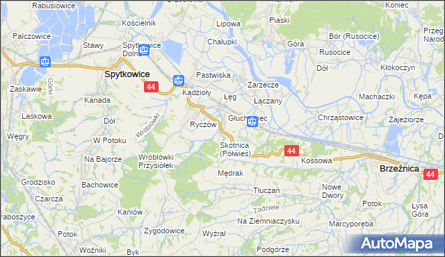 mapa Półwieś gmina Spytkowice, Półwieś gmina Spytkowice na mapie Targeo
