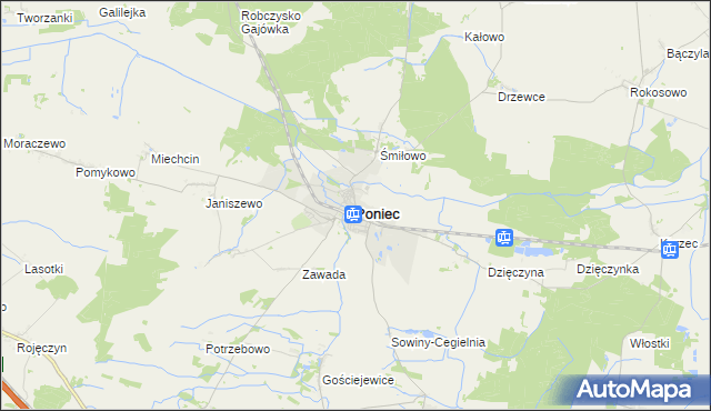 mapa Poniec, Poniec na mapie Targeo