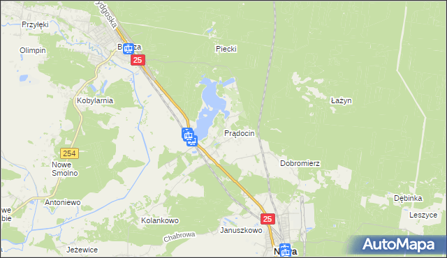mapa Prądocin gmina Nowa Wieś Wielka, Prądocin gmina Nowa Wieś Wielka na mapie Targeo