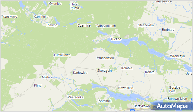 mapa Pruszewiec, Pruszewiec na mapie Targeo