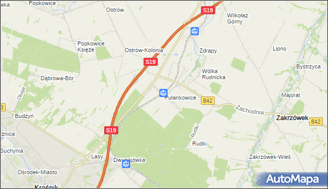 mapa Pułankowice, Pułankowice na mapie Targeo