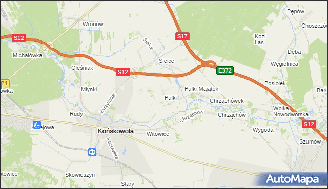 mapa Pulki, Pulki na mapie Targeo