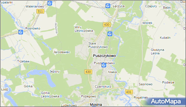 mapa Puszczykowo powiat poznański, Puszczykowo powiat poznański na mapie Targeo
