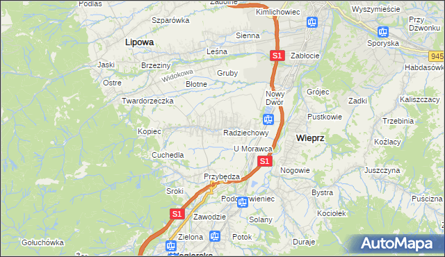 mapa Radziechowy, Radziechowy na mapie Targeo