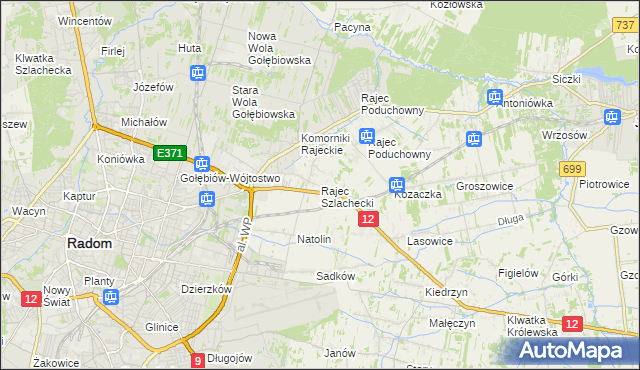 mapa Rajec Szlachecki, Rajec Szlachecki na mapie Targeo