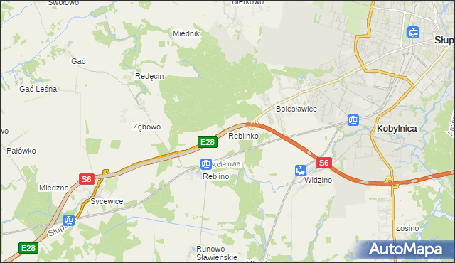 mapa Reblinko, Reblinko na mapie Targeo
