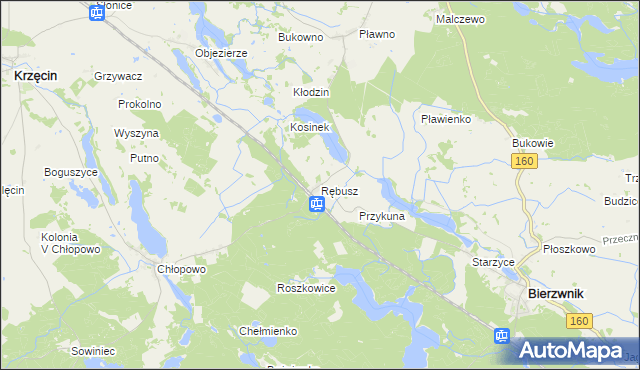 mapa Rębusz, Rębusz na mapie Targeo