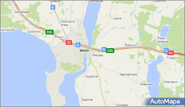 mapa Recław, Recław na mapie Targeo