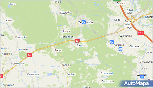 mapa Regut, Regut na mapie Targeo