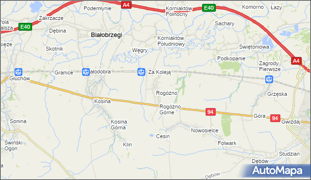 mapa Rogóżno, Rogóżno na mapie Targeo